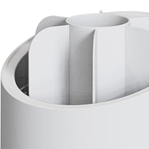 Rotating Makeup Brush Holder 6 Compartments Pen Cup Desk White no Lid