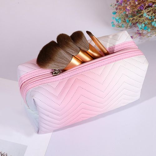 Portable Cosmetic Bag Storage Case Gifts Gradient Pink