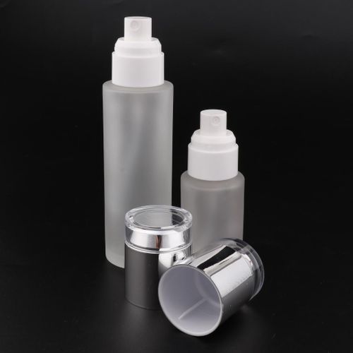 2 Pcs 30ml/80ml Bottle, Makeup Dispenser，Refillable Silve