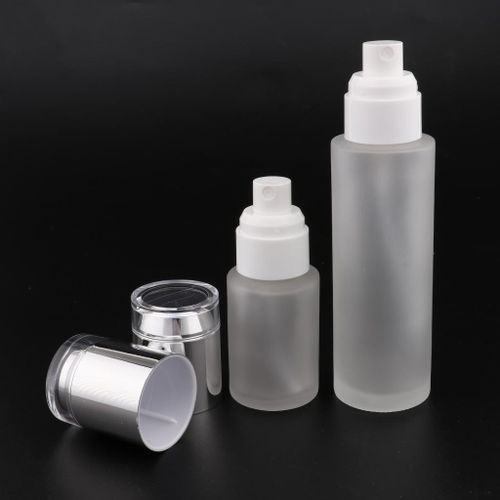 2 Pcs 30ml/80ml Bottle, Makeup Dispenser，Refillable Silve