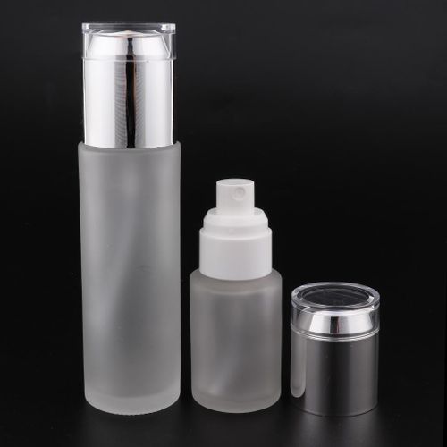 2 Pcs 30ml/80ml Bottle, Makeup Dispenser，Refillable Silve