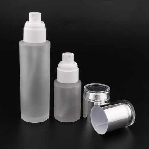 2 Pcs 30ml/80ml Bottle, Makeup Dispenser，Refillable Silve