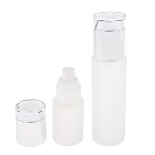 2 Pcs 30ml/80ml Bottle, Makeup Dispenser，Refillable Silve