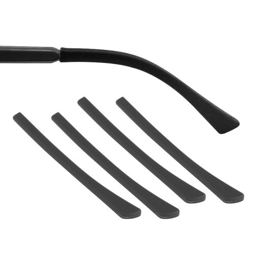 5 Eyeglasses Temple Tips Sleeve Soft Silicone Black