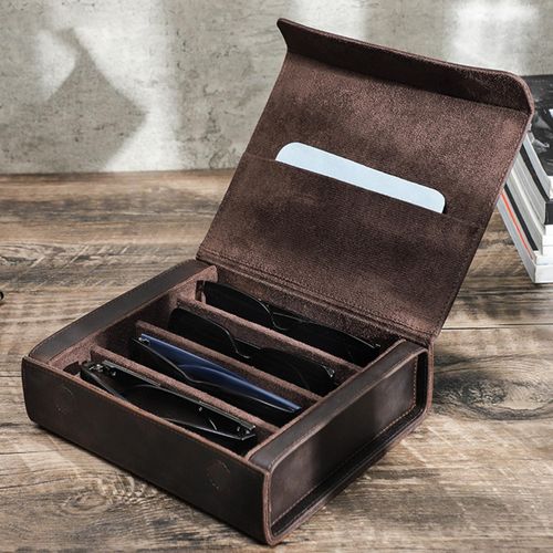 Sunglasses Organizer 4 Grids Multifunctional Hard Shell