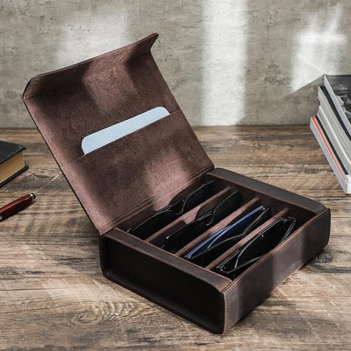 Sunglasses Organizer 4 Grids Multifunctional Hard Shell