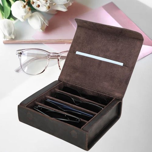 Sunglasses Organizer 4 Grids Multifunctional Hard Shell