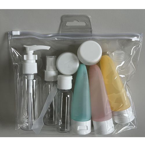 Portable Travel Bottles Set Cream Jars Refillable White