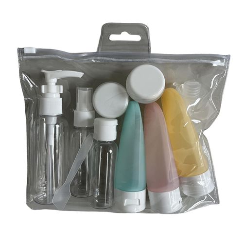 Portable Travel Bottles Set Cream Jars Refillable White