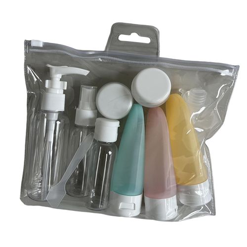 Portable Travel Bottles Set Cream Jars Refillable White