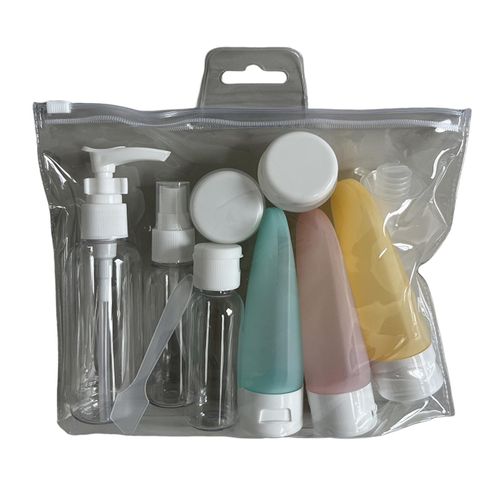 Portable Travel Bottles Set Cream Jars Refillable White