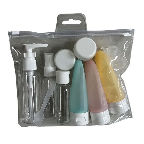 Portable Travel Bottles Set Cream Jars Refillable White
