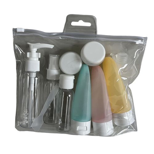 Portable Travel Bottles Set Cream Jars Refillable White