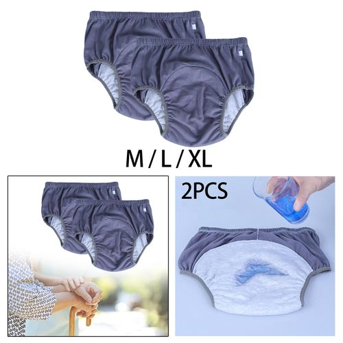2Pcs Adults Incontinence Underwear Washable For Disabled M
