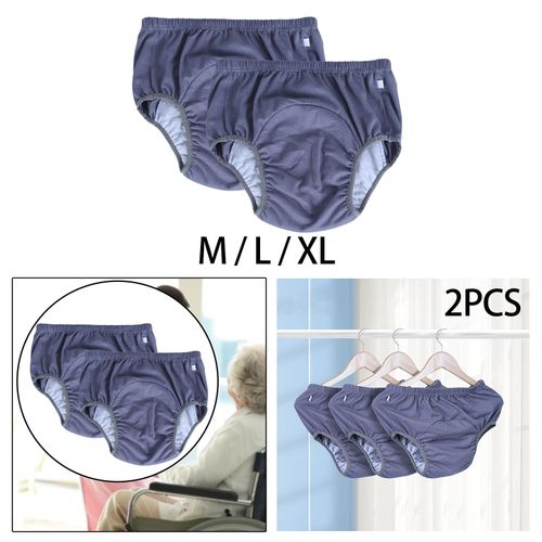 2Pcs Adults Incontinence Underwear Washable For Disabled M