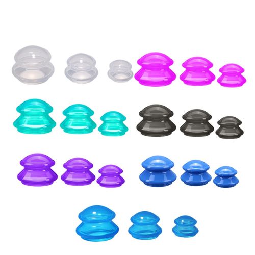 3 Pieces  Massage Cup Professional Vacuum Blue