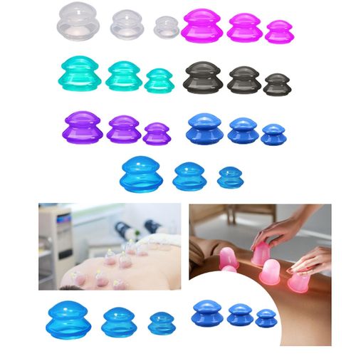 3 Pieces  Massage Cup Professional Vacuum Blue