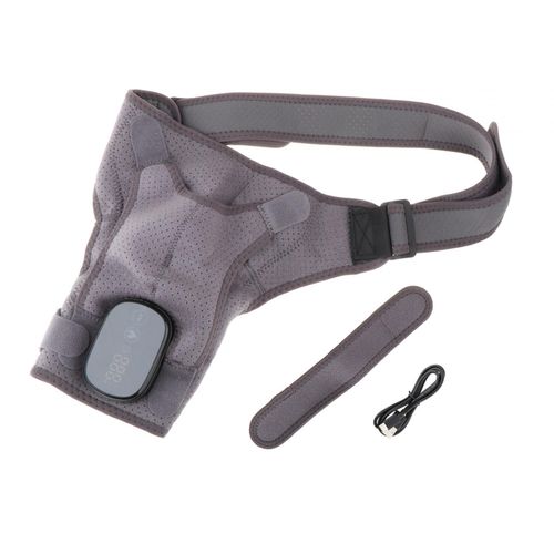 Heated Shoulder Brace Wrapping  Pad Strap Gray