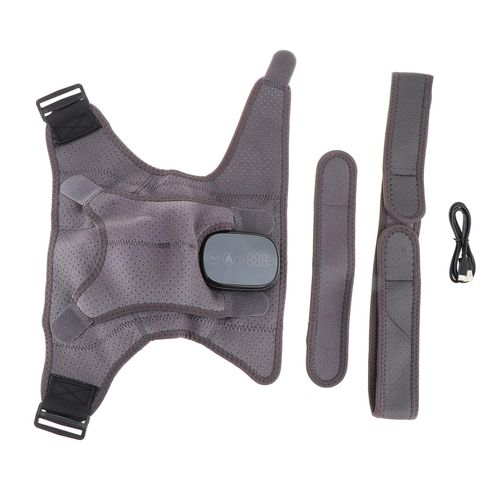 Heated Shoulder Brace Wrapping  Pad Strap Gray