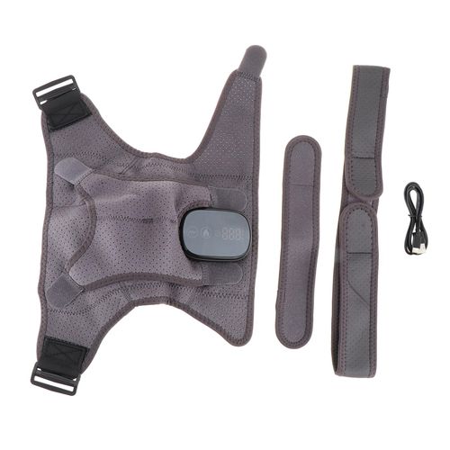 Heated Shoulder Brace Wrapping  Pad Strap Gray