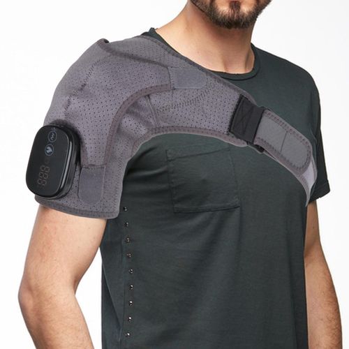 Heated Shoulder Brace Wrapping  Pad Strap Gray