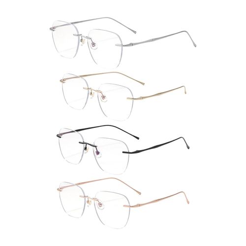 Eye Glasses Casual Versatile Rimless Eyewear For Rose Gold