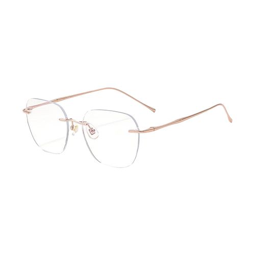 Eye Glasses Casual Versatile Rimless Eyewear For Rose Gold