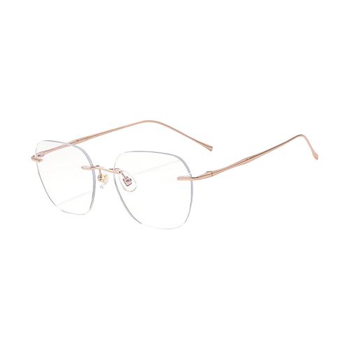 Eye Glasses Casual Versatile Rimless Eyewear For Rose Gold