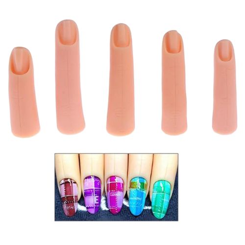 5 Pieces Practice Manicure Fingers Fake Training Fingers