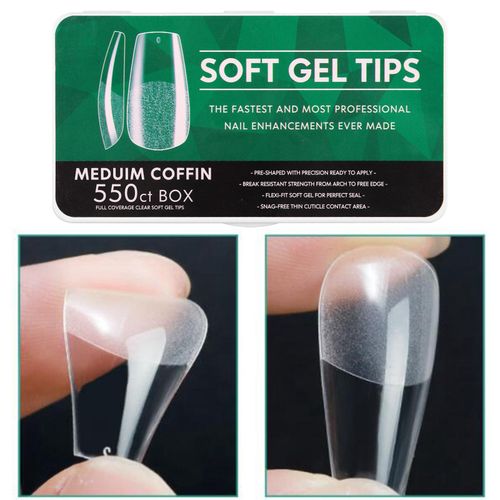 550 Pcs Fake  Long DIY Nail Art Short Ballet