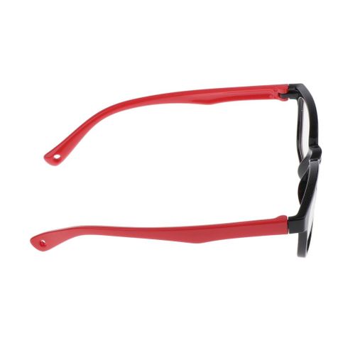 Fashion Anti-blue Light Silicone Eyeglass Children Black Black + Red