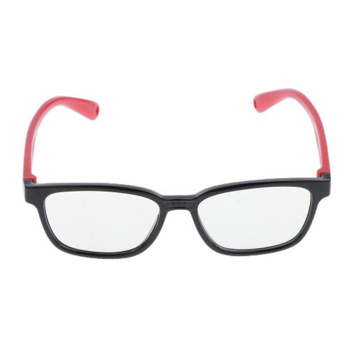 Fashion Anti-blue Light Silicone Eyeglass Children Black Black + Red