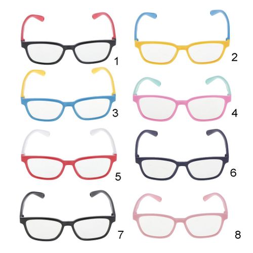 Fashion Anti-blue Light Silicone Eyeglass Children Black Black + Red