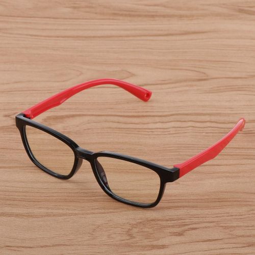 Fashion Anti-blue Light Silicone Eyeglass Children Black Black + Red