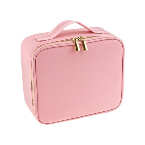 Travel Makeup Train Case With Mirror And Lights Pink