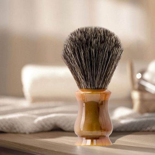 Shaving Brush Soap Brush Resin Handle Brush For Shaving Cream Brown