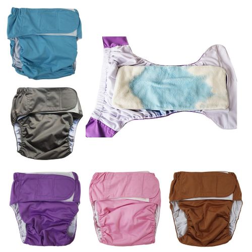 Reusable Adult Cloth Diapers Pants Washable  Size Blue