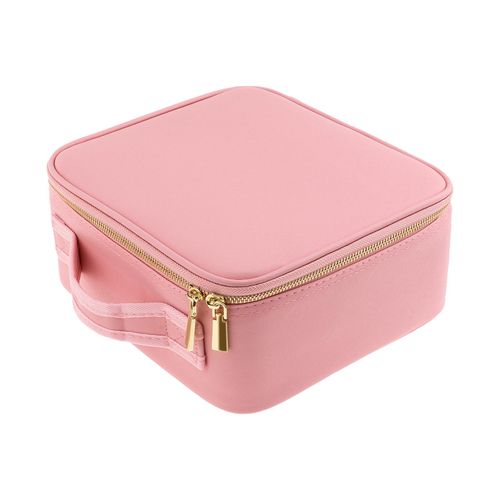 Travel Makeup Train Case With Mirror And Lights Pink