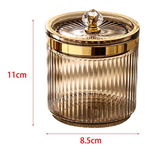 Multifunctional Makeup Cotton Swab Ball Pad Holder Brown