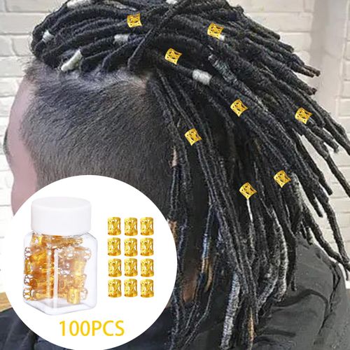 100Pcs Dreadlocks Beads Hair Jewelry 100PCS Gold With
