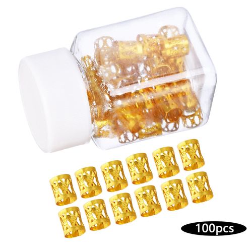 100Pcs Dreadlocks Beads Hair Jewelry 100PCS Gold With