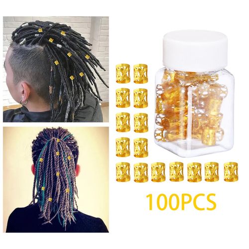 100Pcs Dreadlocks Beads Hair Jewelry 100PCS Gold With