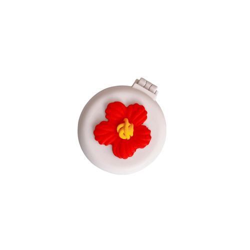 Small Mirror With Brush Portable Travel Mirror Hair Flower