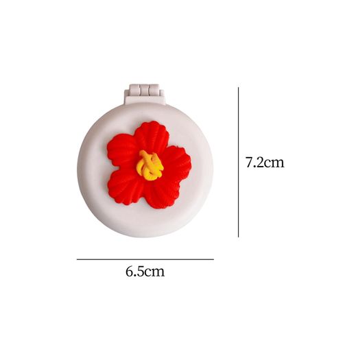 Small Mirror With Brush Portable Travel Mirror Hair Flower