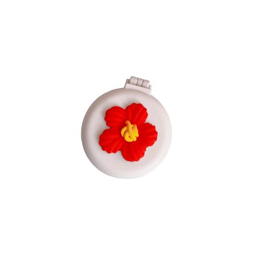 Small Mirror With Brush Portable Travel Mirror Hair Flower