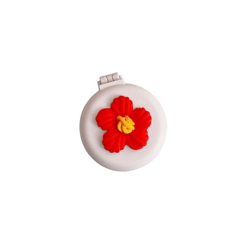 Small Mirror With Brush Portable Travel Mirror Hair Flower