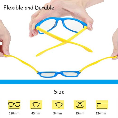 Fashionable Anti-blue Light Silicone Glasses Children Blue + Yellow