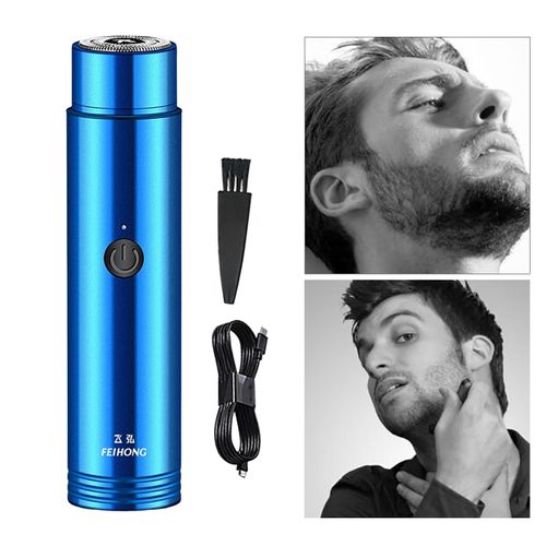Mini Electric Shaver Portable Rotary Lightweight Washable Blue