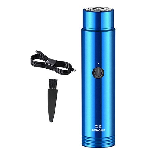Mini Electric Shaver Portable Rotary Lightweight Washable Blue