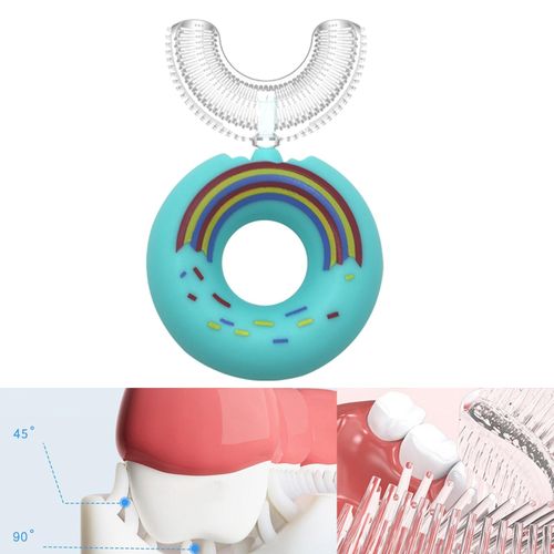 U-Shaped Toothbrush Convenient Brush Head Manual Blue 2-6 Years Old